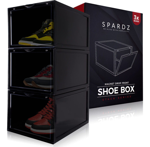 Spardz - Paquete De 3 Cajas Apilables Para Zapatos Con Imán