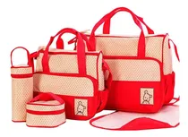 Comprar Bolsos Maternales 5 De Calidad Con Cambiador Color Rojo