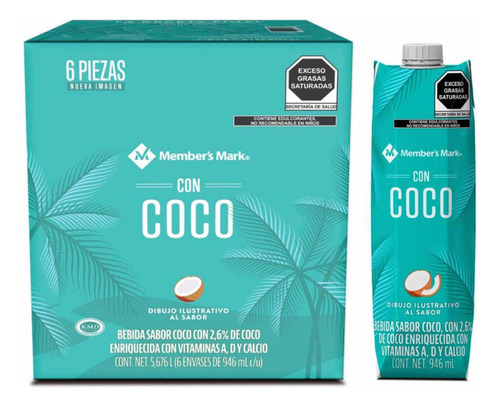 Leche De Coco Members Mark 6 Pack Envío Gratis