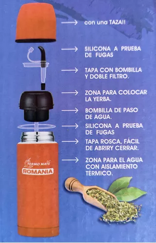 Termo Y Mate , Todo En Uno X 800 Ml , Con Bombilla Integrada