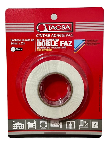 Cinta Doble Faz  Espumada 18mm X 2 M Tacsa -floresta- Envíos