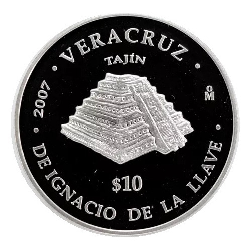 Moneda 10 Pesos Plata Proof Veracruz 2da Fase 2007