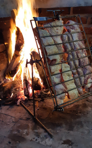 Imagen 5 de 10 de Parrilla Portatil Asador Libro Mantera Fogon Medium 40x60cm