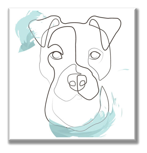 Cuadro Canva Línea Pitbull 80*80 Cm