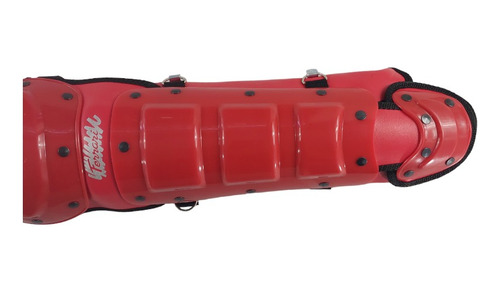 Espinilleras De Béisbol Doble Protección Color Rojo Radach