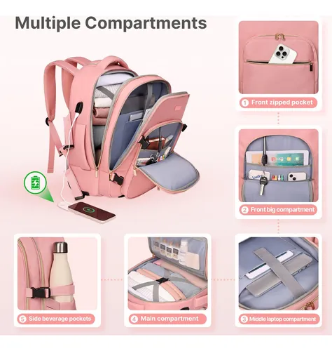 Devpnr Mochila Con Ruedas Para Mujer, Mochila De Viaje Para