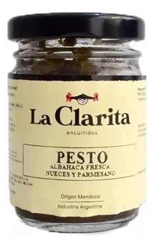 Pesto De Albahaca Fresca,nueces-la Clarita-x90g-sin Tacc