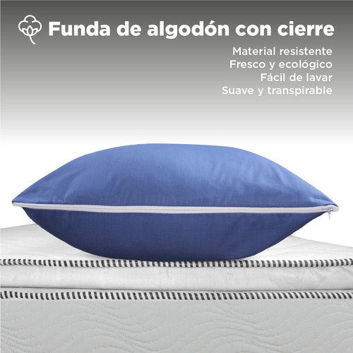 Almohada King Size 100% Algodón 144 Hilos Semi Firme