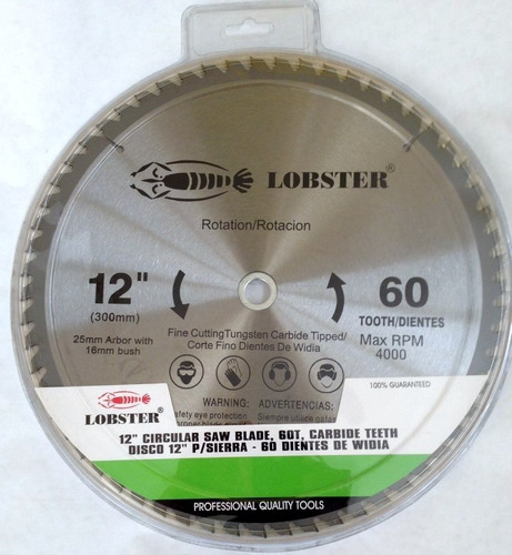 Disco Corte Madera 12 60 Dientes Lobster