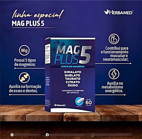 Kit 3 Mag Plus 5 - Dimalato Quelato Taurato Citrato Óxido
