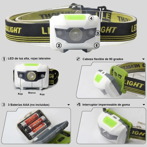 Linterna De Cabeza Lexus Led 200 Lumenes Camping Trekking