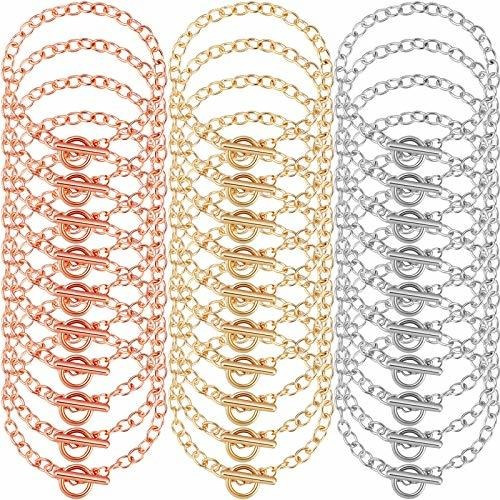 Alambre - 30 Pieces Bracelet Chains With Ot Toggle Clasp Bra