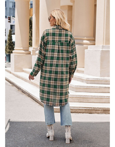 Chaqueta Cortavientos Larga Holgada De Moda Informal