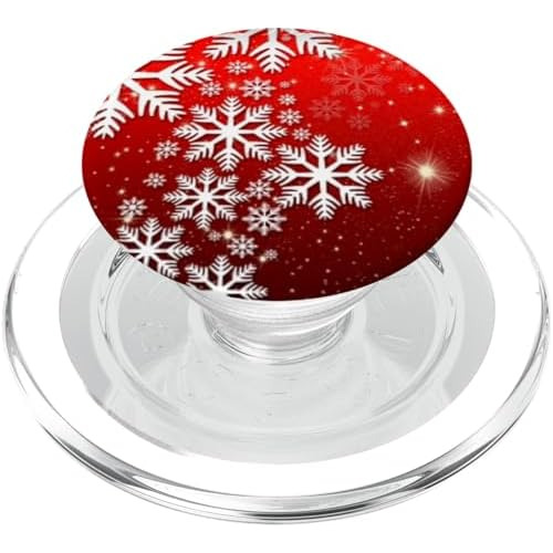 Pop Socket Rojo Y Blanco Con Copos De Nieve De Navidad ...