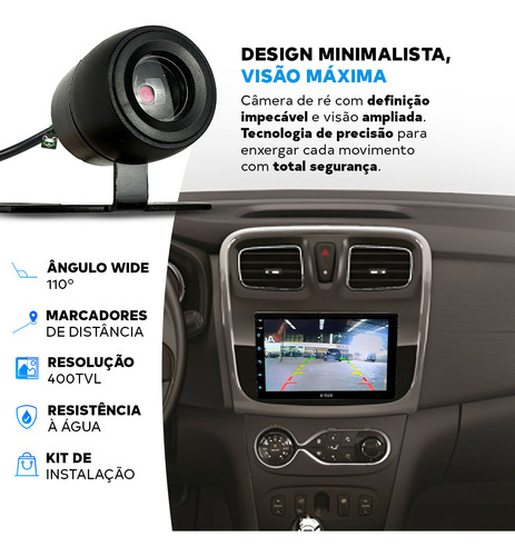 Kit Multimídia Android Carplay 7 Pol Logan 2016 2017 2018