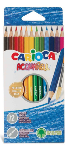 Lápices De Colores Carioca Acquarell Acuarelas X 12 Unidades Color Del Trazo Varios