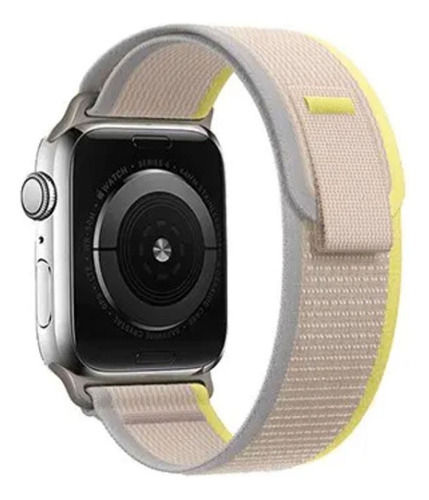 Pulseira Trail Loop Compatível Com Apple Watch 10 - 46mm Cor Off-white/Amarelo Largura da pulseira 46 mm