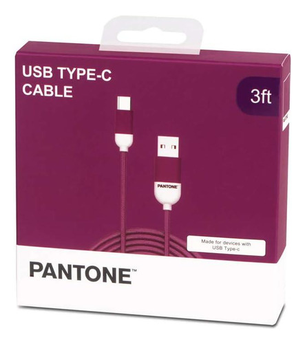 Cable Tipo-c Acordonado 1m Pantone Multiplataformas Morado