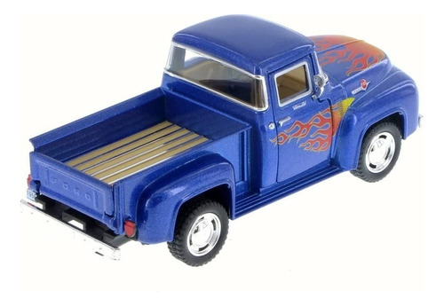 Miniatura Coleção Ford F-100 1956 Flame - Escala 1/38 Cor Azul