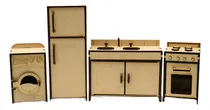Comprar Muebles Muñecas Barbies Combo Cocina - Fibro Fácil - Oferta!