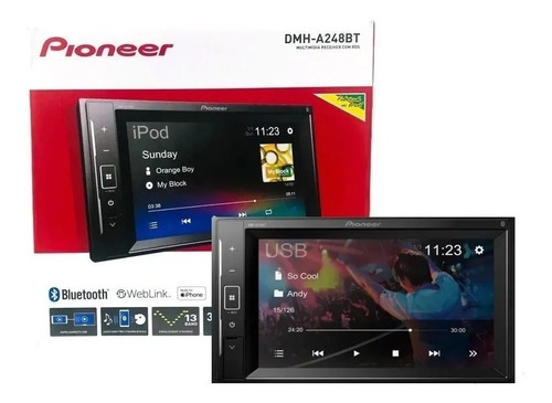 Pioneer Dmh-a248bt + Moldura Golf Polo Fox Fiesta +camera Re