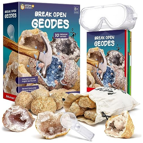 Geodas Cristales Rompe 10 Kit Premium De Geodas  Geolog...