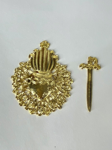 Imagen 2 de 2 de Corazón Con Daga Para Virgen Dolorosa 7.2 Cm
