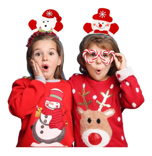 4 Diademas Personajes De Navidad Posadas Navideño Fiestas