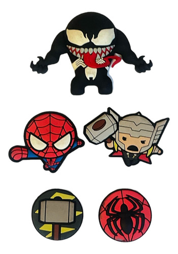 Imanes Refrigerador Marvel Set 5 Piezas 3d Venom Spiderman