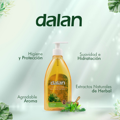 Imagen 3 de 4 de Dalan Jabón Líquido Herbal 400 Ml 12 Und X Bulto