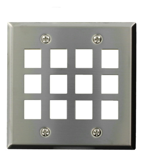 Leviton 43080-s12 Placa De Pared Quickport  Doble Unidad  12