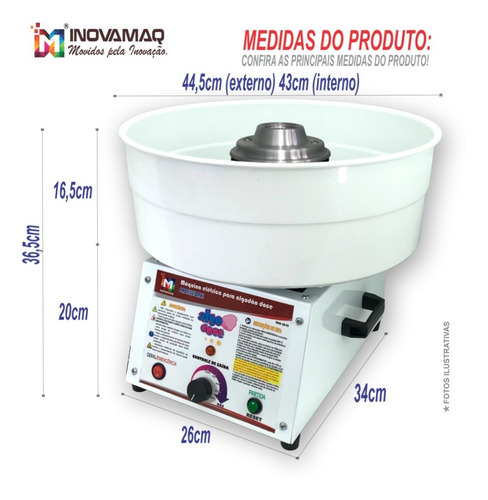 Imagem 8 de 10 de Excelente Máquina De Algodão Doce Profissional Ad-43