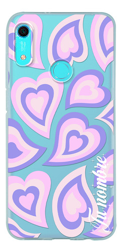 Funda Para Huawei Para Mujer Corazones Morados Con Nombre