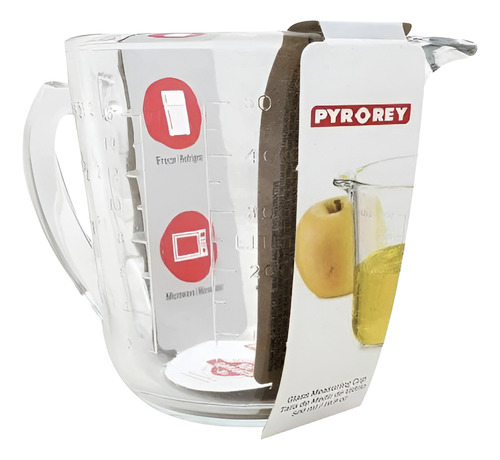 Tazas Medidoras 240ml Vidrio Refractario Pyrorey 3pzas 320 Transparente