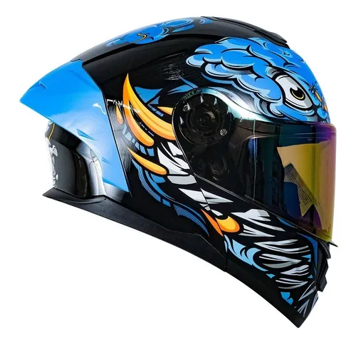 Casco Abatible Para Moto Kov Brainy Azul Negro Color Azul Tama o