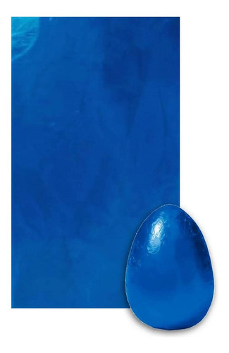 25 Folhas Papel Chumbo Prata 40x50 Azul Pascoa Chocolate