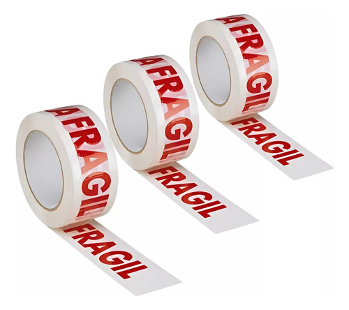 Pack 6 Rollos Fragile Huincha Embalaje 45mmx250m Frágil