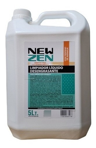 Limpia Motores Desengrasante Auto C/ Terpeno X 5 Lts New Zen