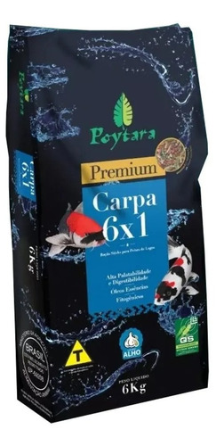 Ração Para Carpas Poytara Mix Premium 6x1 Lago Peixe - 6 Kg 