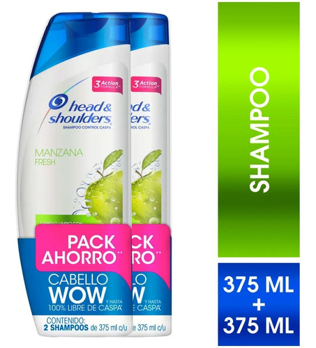  Pack 2 Shampoo Head & Shoulders Manzana Fresh Control Caspa