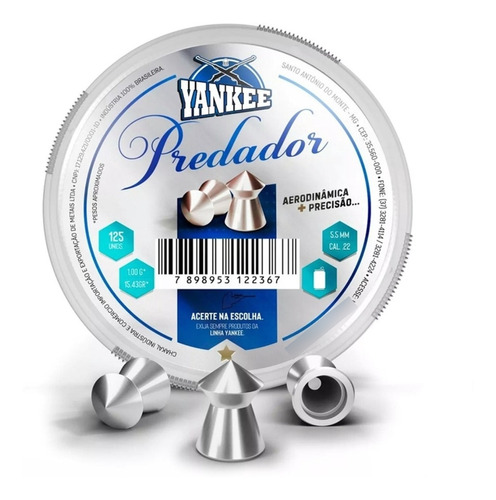 Chumbinho Pressão Chakal Premium Yankee Predador 5.5mm