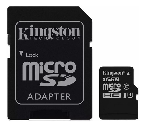 Cartão de memória Kingston SDC10 com adaptador SD 16GB