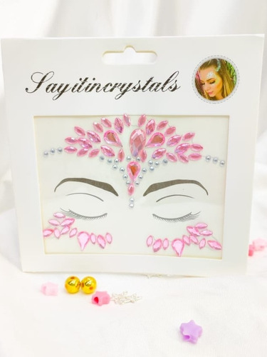 Set De 6 Face Gems Catrina Rostro Disfraz Piedras Sticker