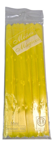 Moños Mágicos Chicos(25cm) X100 Unidades Colores Brillantes Amarillo Moño Amarillo 25 Cm