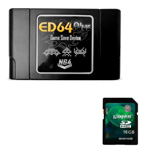 Ed64 Plus Nintendo 64 Cartucho N64 + Sd 16 Gb Com Jogos