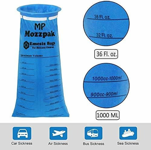 Imagen 5 de 8 de Mp Mozzpak Bolsas Para Vómitos - Paquete De 24 - Bolsas Par