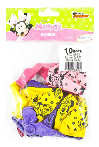 Bombas Globos R-12 Fashion Minnie Mouse X 10 Sempertex