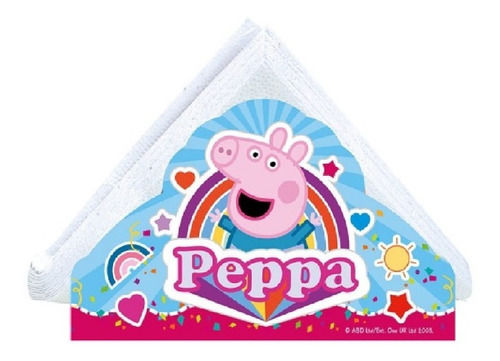 Servilletero De Cartón C/ 15 Servilletas Blancas - Peppa Pig