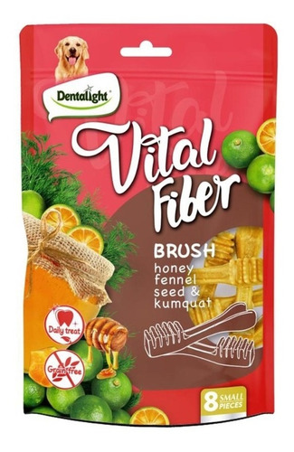 Snack Vital Fiber Sabor Miel Kumquat Cepillo Perro Doggyland