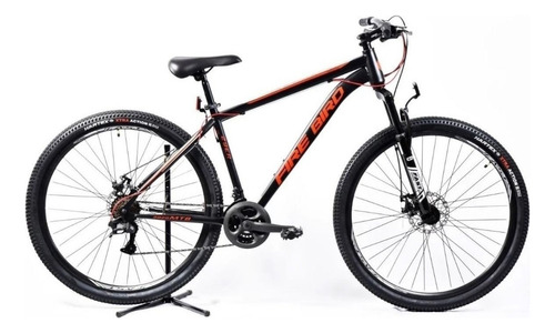 Mountain bike Fire Bird BIN29-21ECO L frenos de disco mecánico cambios Shimano TZ500 color negro/naranja/azul  